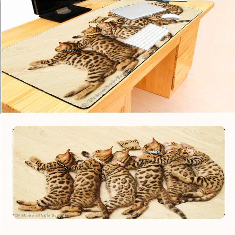 Mairuige леопардовый кот горячее игровое животное мышь коврик 700*300*2 мм запирающийся край коврик для мыши версия скорости коврик для стола