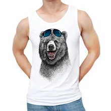 Новое поступление мужские летние модные безрукавки самый счастливый медведь дизайн мужской жилет майка хипстера