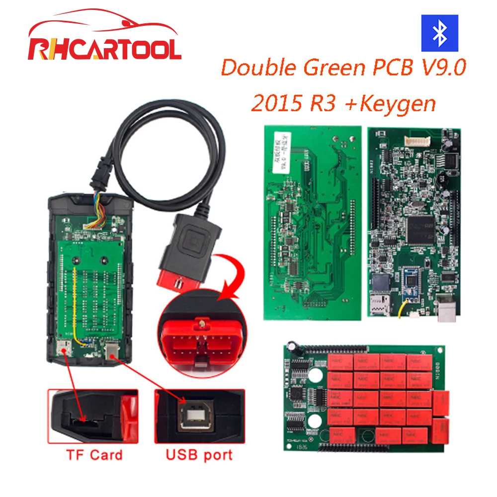 Автомобильный диагностический сканер OBD2 2016.R1 PCB V9.0 + NEC Bluetooth PRO новый VCI 2015.R3 как мв D