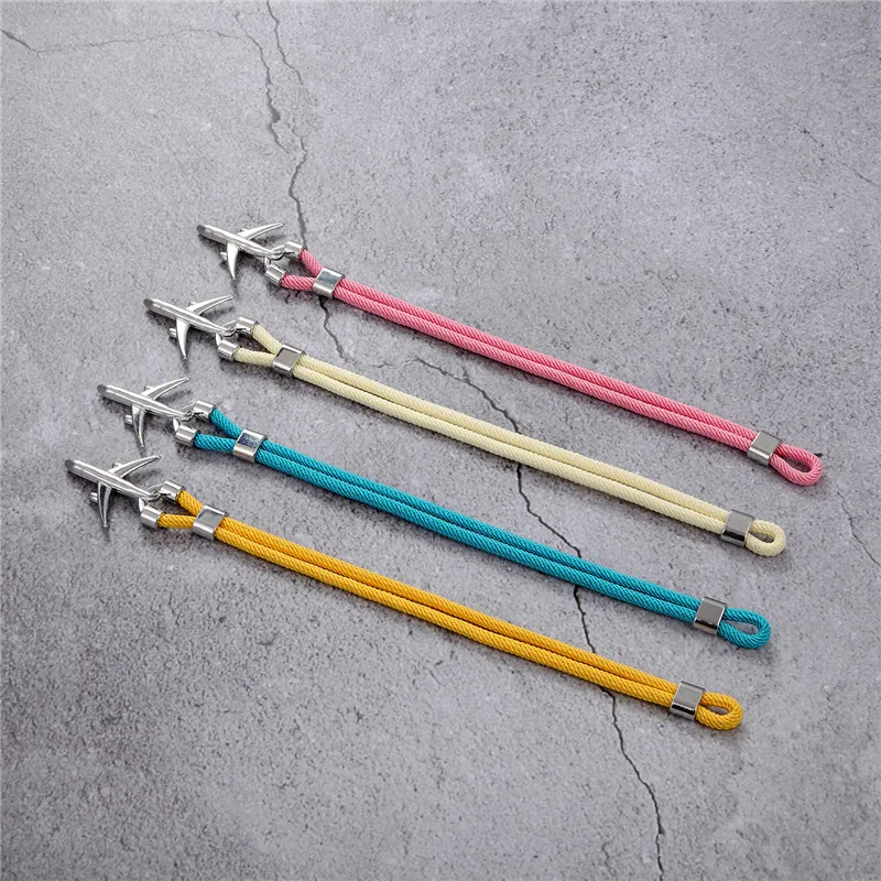Bracelet jewelry MKENDN Airport Fashion Men Women Airplane Anchor Bracelets Charm Rope Chain Paracord aviation life Jewelry Pulseras hombres