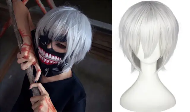 30cm New Cool Tokyo Ghouls Kaneki Ken Mens Boys Male Anime Hair