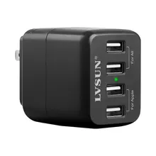 UDOLI Универсальный 4 Порты и разъёмы Портативный блок питания для путешествий 5 V 2A USB настенное Зарядное устройство для Samsung Galaxy S5 S4 S6 note 2, 3, ремешок для iphone6 5 4