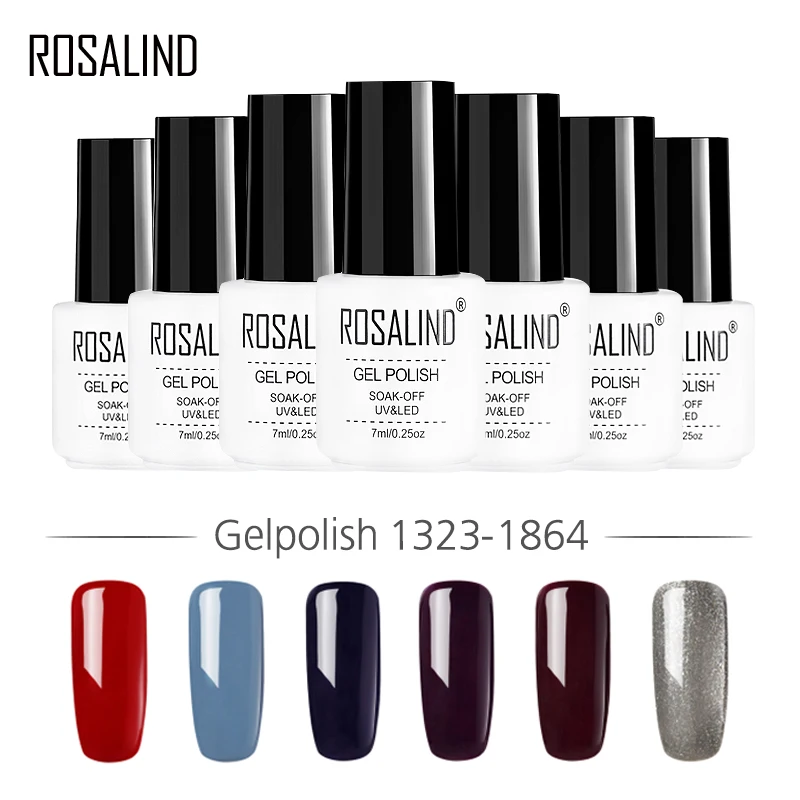 

ROSALIND Gel 1S New Arrival 7ml 1467-1864 Nail Polish Soak Off Easy To Use Gel Lacquer UV LED Semi Vernis Permanent Gel Varnish