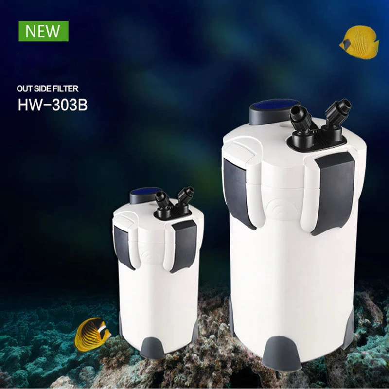 Baratos 35 W 1400L h SUNSUN HW 303B Filtro externo de 3 etapas para tanque de peces sistema de filtración de estanque recipiente de acuario con esterilizador UV de 9 W