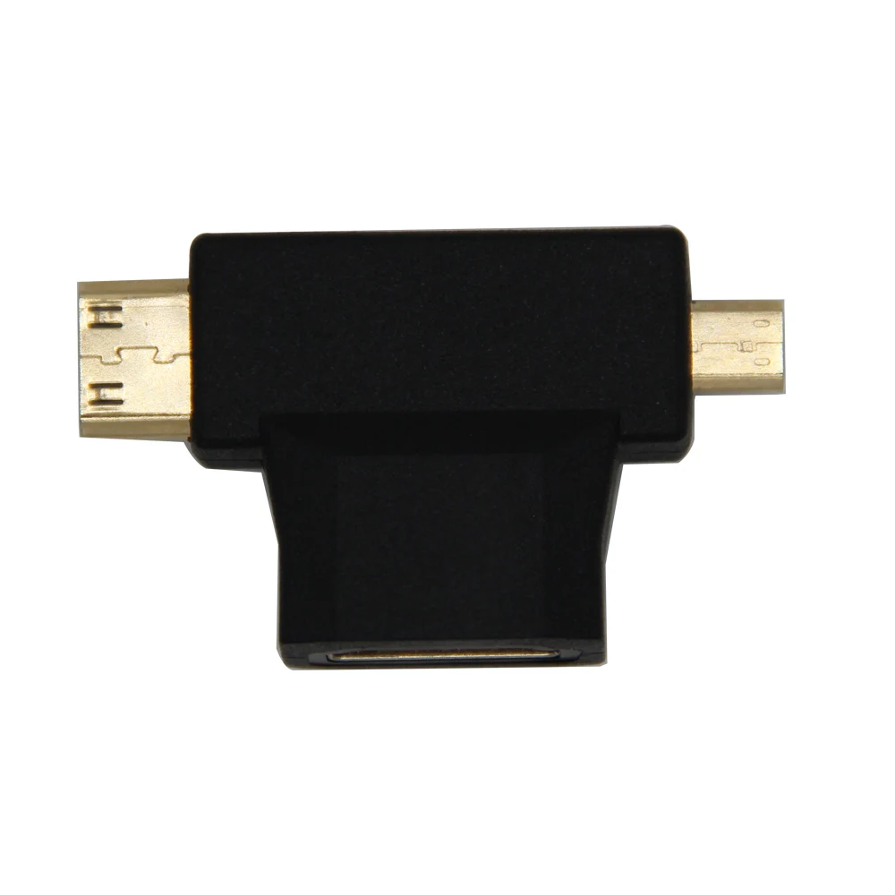 Адаптер 2 в 1 с Mini HDMI папа + Micro на мама конвертер 90 градусов для планшета ноутбука