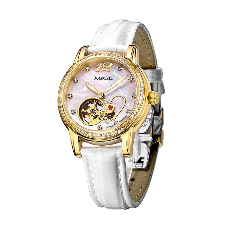 Hot Sale Top Brand White Red Leather Fashion Ladies font b Watch b font Gold Luxury
