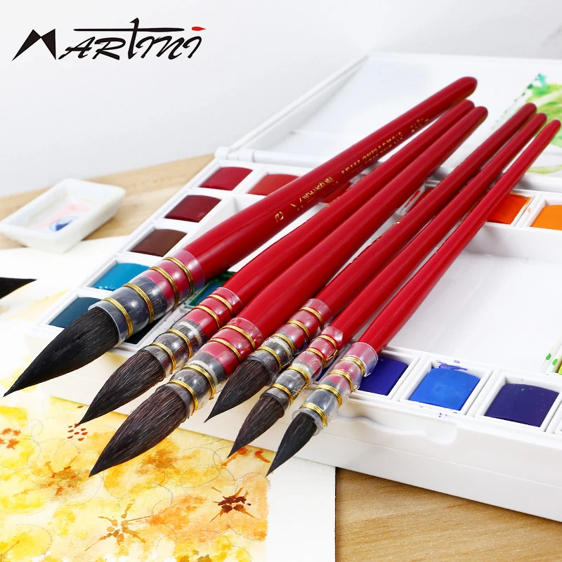 

NEEF 1Piece Handmade Squirrel's Hair Watercolor Paint Brush Pointed Round Tip Watercolor Painting Brushes For Artist Supplies