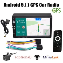 7 “2Din Android 5.1.1 автомобиля Сенсорный экран универсальный GPS навигации Wi-Fi 1024*600 Радио стерео аудио плеер (без DVD) 1 ГБ Оперативная память