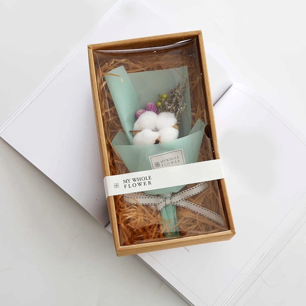 Natural Mint Dried Flower With Box Baby's Birthday Artificial Flowers