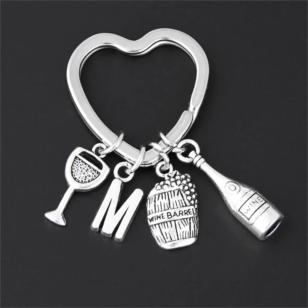 

1Pc New Arrival Wine Barrel Cask Charms Keychain Grape Glass Goblet Keyholder For Party Gift Setting Jewelry Accessories E2698