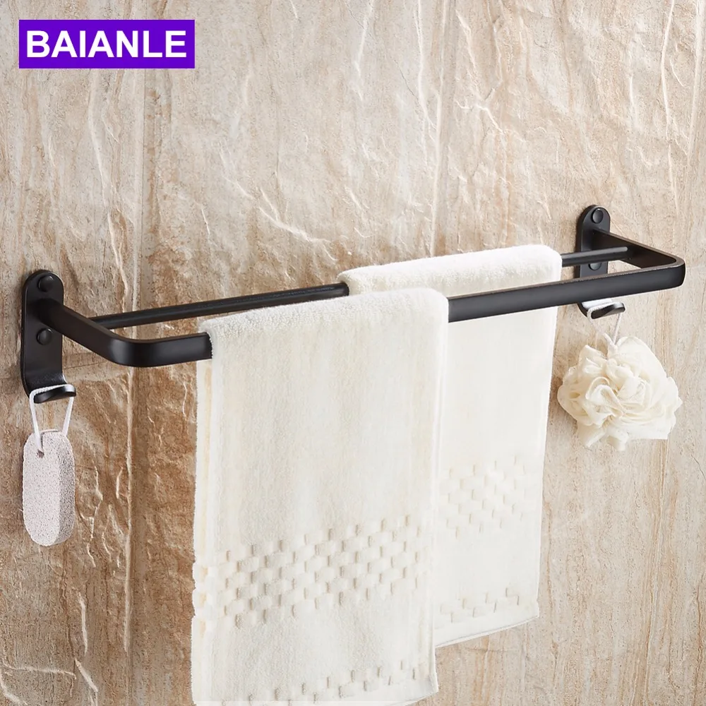 Bathroom Double Towel Bars In Shower Towel Hanger Space aluminum Modern