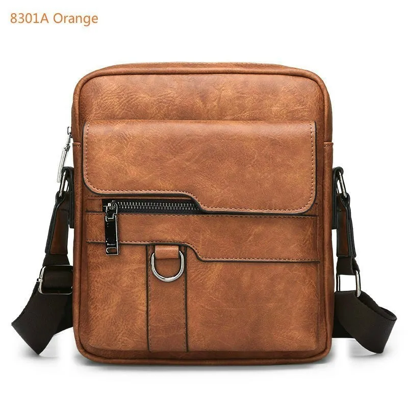 Новинка, мужской портфель, сумки, деловая кожаная сумка, на плечо, сумка-мессенджер, рабочая сумка, 14 дюймов, сумка для ноутбука, Bolso Hombre Bolsa Masculina - Цвет: 8301A Orange