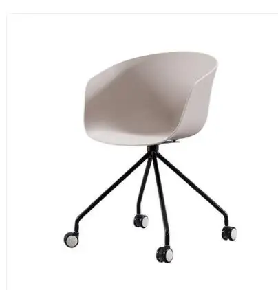Simple Dining Chair Leisure Chair Metal Cloth Pink Armrest Dining Chair Designer Coffee Back Chair.
