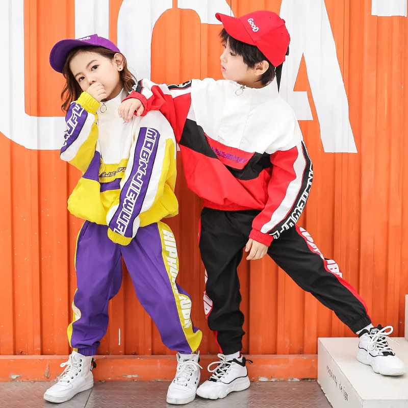 Loose Dance Costumes Kids Hip Hop Stage Competition Ballroom Show Boys Girls Hiphop Jazz Street Dance Clothes Dancing Suit Set