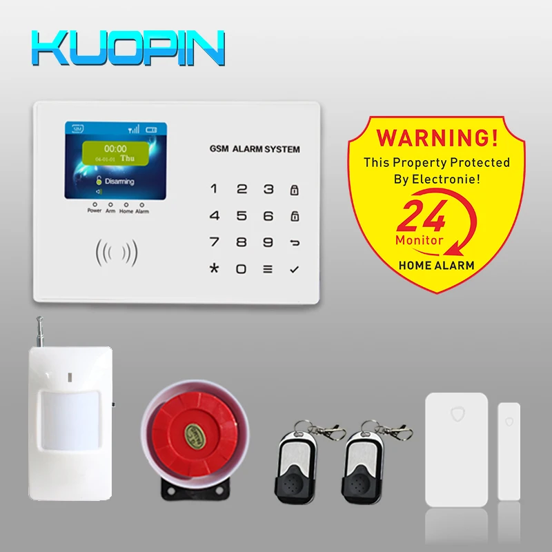 

2.8 inch Colorful Display Touch Keyboard Panel Easy Operate Home Security Auto-Dial/SMS Anti-theft Wireless GSM Alarm System Kit