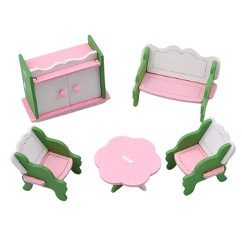 

Kids Simulation Furniture Toys Wooden Furniture Toy Pretend Doll House Furniture Set Dolls Baby Kids Room Play Toy