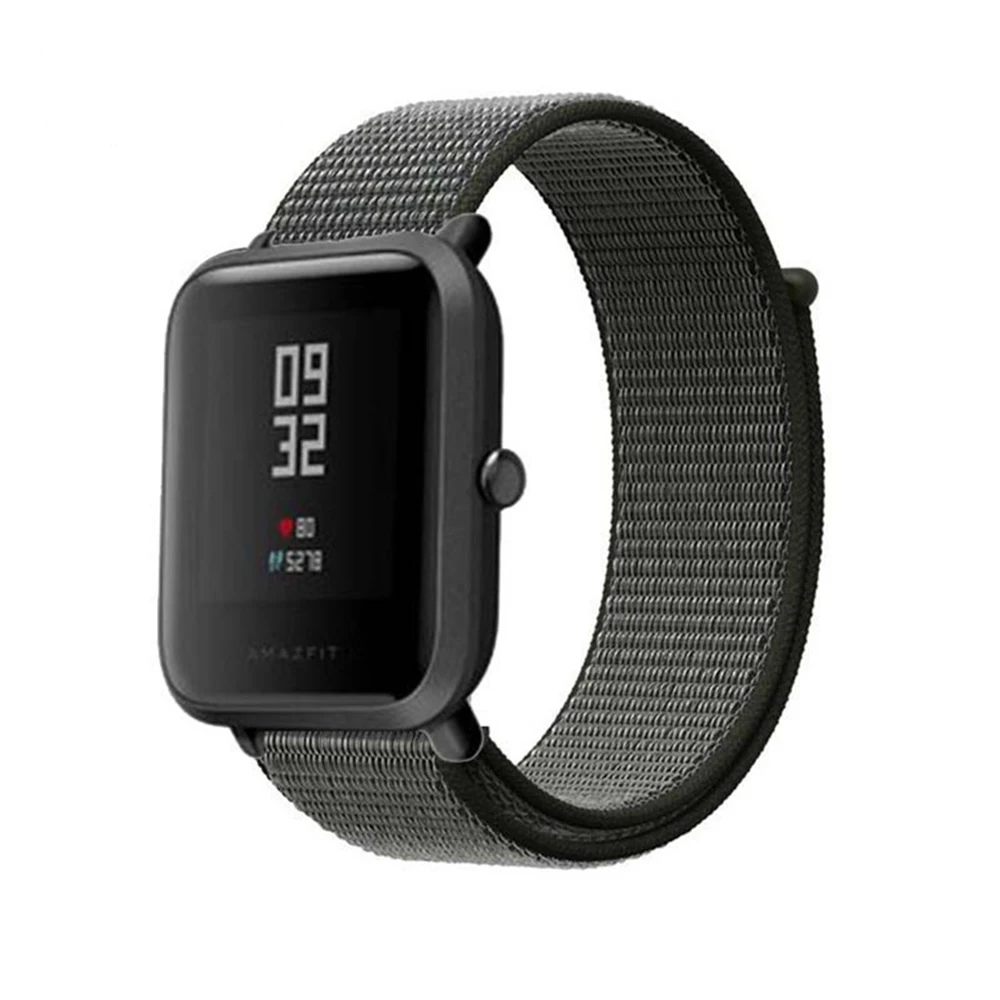 20 мм нейлоновый ремешок для часов Amazfit Bip, сменный ремешок для Xiaomi Huami Amazfit Bip, Молодежный браслет, тканый нейлоновый ремешок