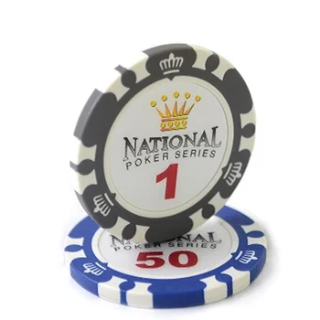 

20 PCS/LOT Crown National Poker Chips 14g Clay/Iron/ABS Casino Chips Texas Hold'em Poker Wholesale Poker Club Chips