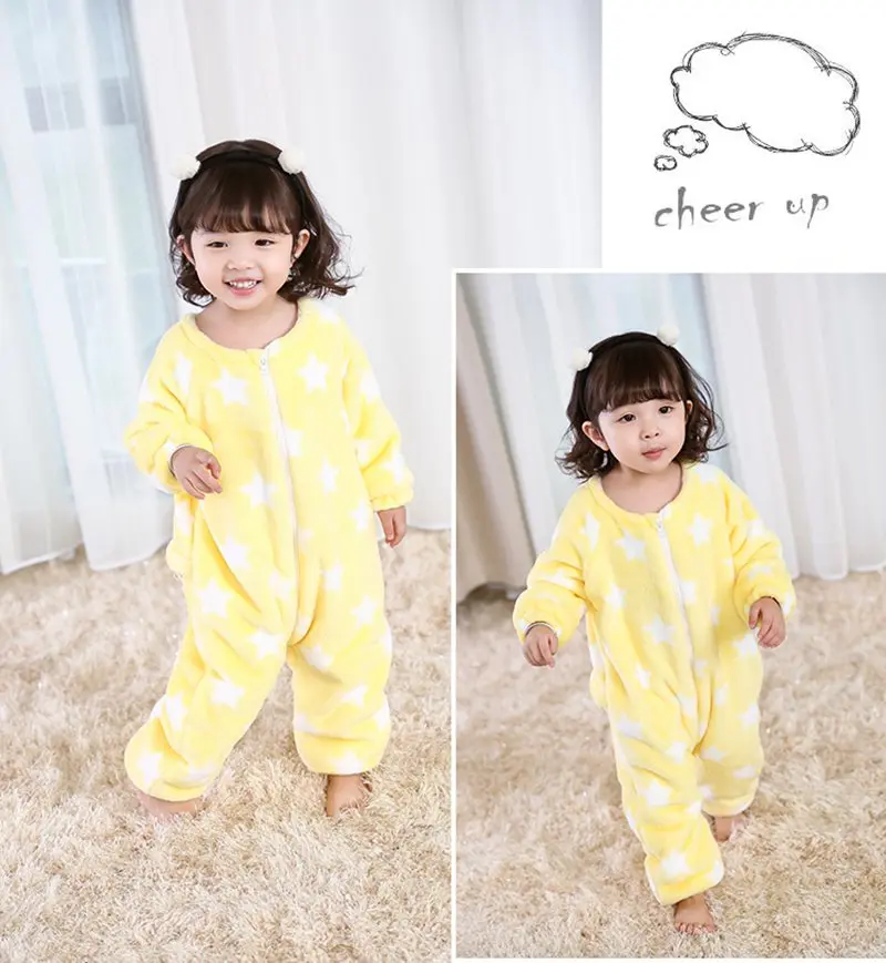 COOTELILI  73-120cm Thicken Fleece Romper Baby Long Sleeve Fashion Star Autumn Winter Infant Clothes Kids Boys Girls Rompers  (9)