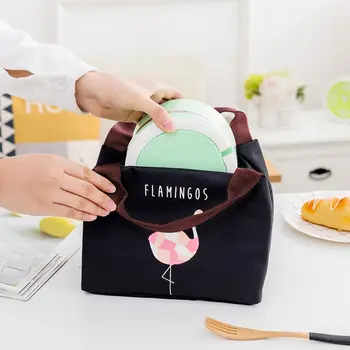 

1PCWomen Men Cooler Lunch Bag Fashion Animal Flamingo Printed Lunch Bag Unisex Portable Insulated Thermal Food Picnic LunchBags