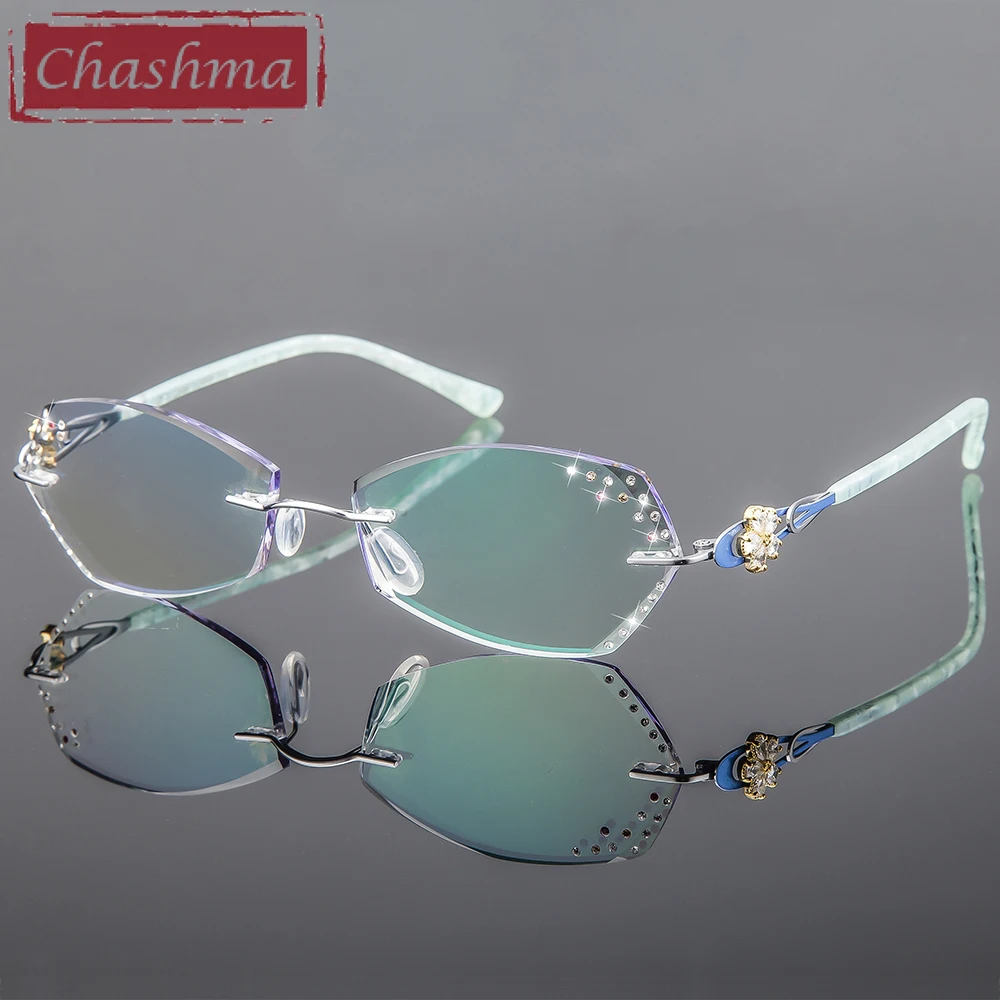Очки для близорукости Chashma женские роскошные тонированные безободковые очки
