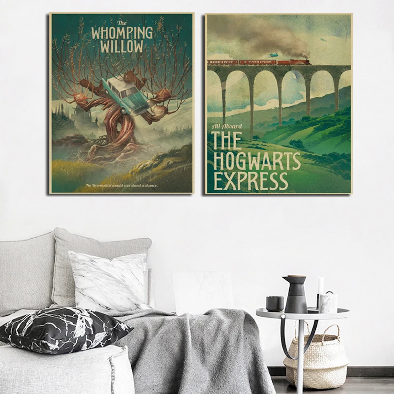 

Whomping Willow Harry Potter Car Wall Art Canvas Minimalist Posters Prints Painting Wall Pictures For Bedroom Home Decor Artwork