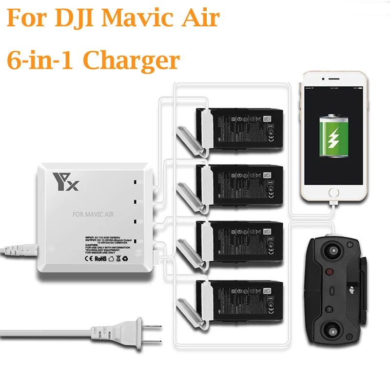 DJI Mavic Air Charger Hub 4 Batteries Charging For DJI ...