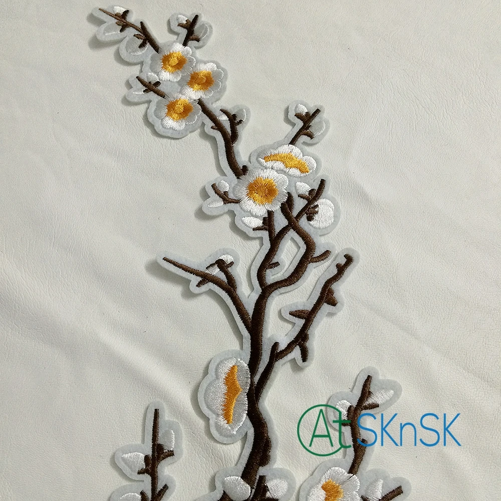 

1PCS 40*12cm Embroidered Flower Brunch Patch Sew On Patchwork Applique for DIY Garment Handmade Patch Decorative Floral Patches