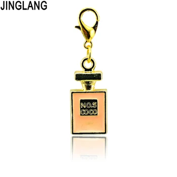 

JINGLANG Brand New Fashion Lobster Clasp Charms Gold Color Alloy Perfume Bottle Charms DIY Pendants Jewelry Accessories