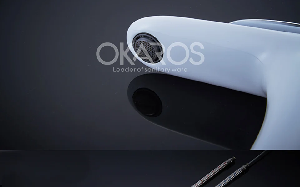 OKAROS современный кран для ванной комнаты, белый запеченный хромированный кран с одной ручкой, смеситель для горячей и холодной воды для ванны, кран для раковины, кран M069-W