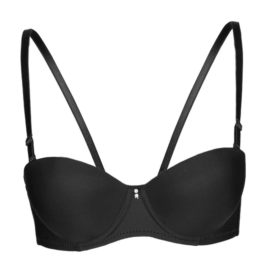 Breathable AB Cup Push Up Women's Bra Sexy Underwire Seamless Padded Bra Basic T-Shirt Bra Womens Intimates Wire Bra