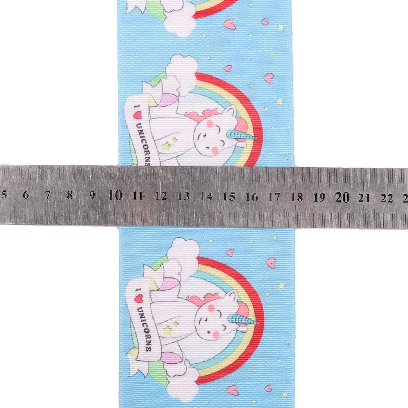 JOJO BOWS 75mm 2y Grosgrain Stain Ribbon For Crafts Unicorn Printed Tape For Needlework DIY Hair Bows Gift Wrapping Party Decor