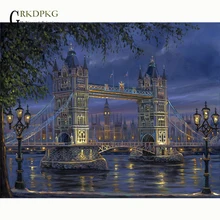 

Bridge scener 5d diamond painting full square diamond embroidery Cross stitch pictures of rhinestones Wedding decoration