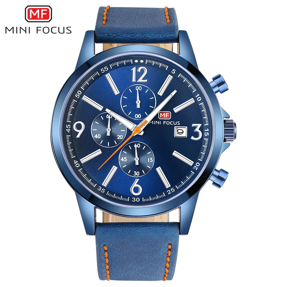 

MF Brand Men Watch Luxury Fashion Calendar Business Watch Casual Leather Strap Quartz Wristwatches Relogio Masculino Hot
