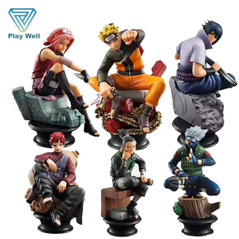 

6pcs/set Naruto Action FigureS Dolls Chess Anime 9cm Naruto Sasuke FigurineS for Decoration Collection Model Doll Gift Toys