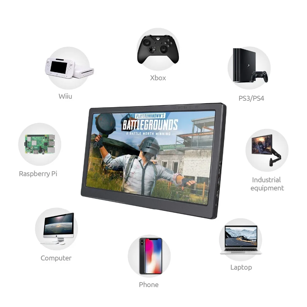 Sunfower 13,3 дюймов ips Raspberry Pi 4B Дисплей 1920x1080 портативный HDMI игровой монитор для PS3 PS4 WiiU Xbox 360 Windows 7/8/10
