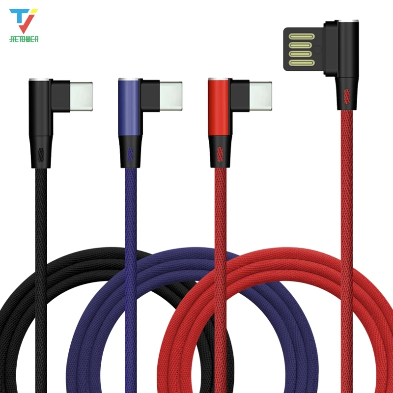 

500pcs/lot 90 Degree L-shaped cloth Braided Fabric Cloth USB Data Cable Type-c Micro usb 5pin 8pin Cable for iPhone Xiaomi cheap