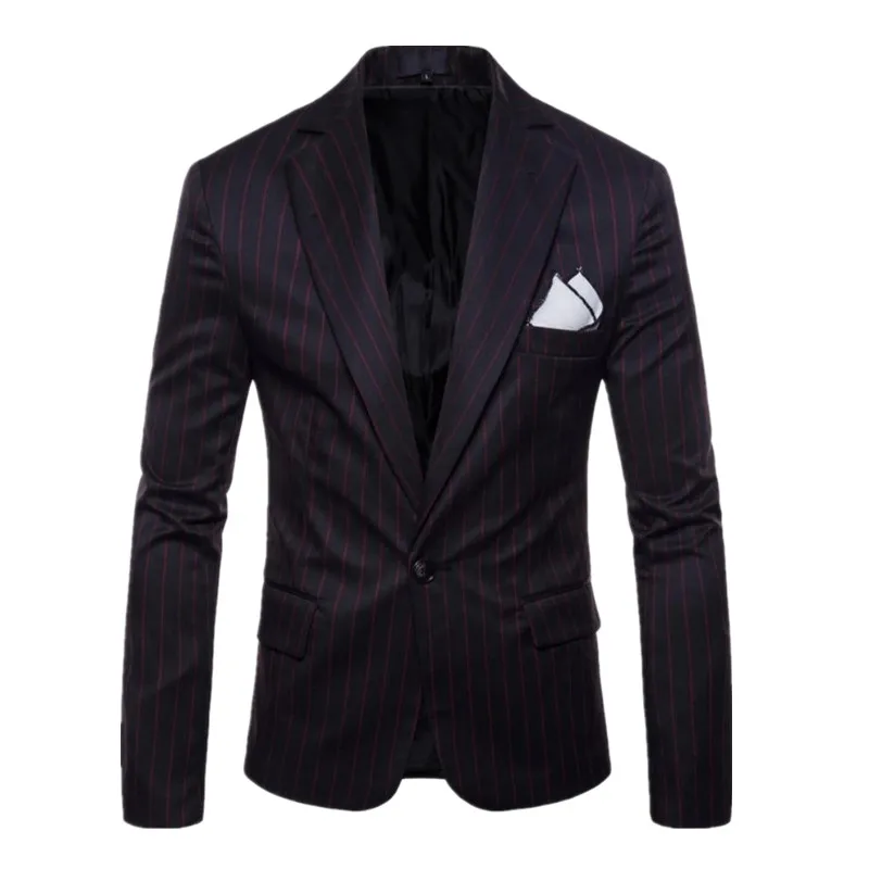 

New Casual Spring Men Blazer Slim Fit Long Sleeve Brand Embroidery Harmont Clothing Striped Business Blaine