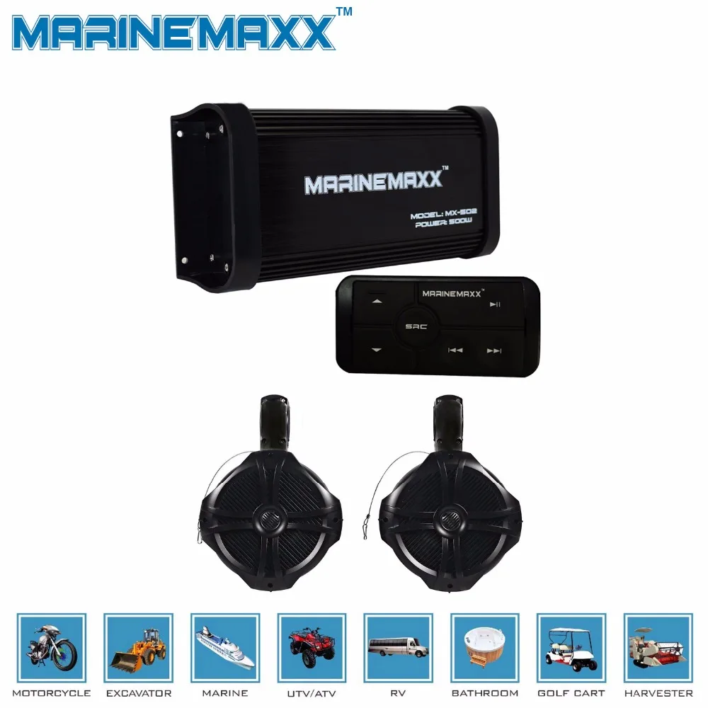 Motorcycle Bluetooth Amplifier Waterproof MP3 USB Player 500W Power Amplifier 6.5"Marine