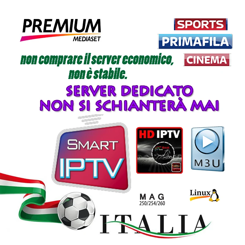 2019 IPTV M3U Enigma2 subscription for ITALY UK Germany Spain mediaset premium for android box smart tv