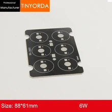 7 шт./лот DIY свет алюминиевая печатная плата 7 W алюминиевый PCB платы 7*1 Вт 2 Вт 3 Вт светодиодный фонарь печатной платы