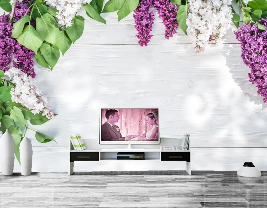 

Custom murals, Beautiful Lilac Flowers wallpapers,restaurant hotel living room sofa TV wall bedroom 3d wallpaper papel de parede