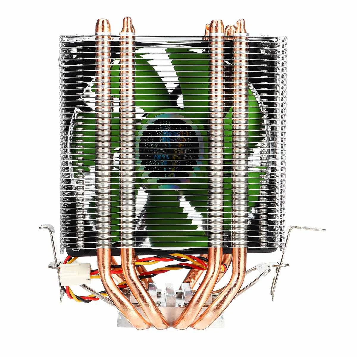 4 Медь с тепловым стержнем heat pipe двойная башня Процессор кулер для Intel LGA 775/1150/1151/1155/1156/1366 AMD радиатор тихий вентилятор охлаждения вентилятор Cooler - Цвет лезвия: Зеленый