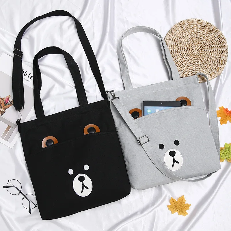 

Female bag cross-body bag female 2019 new fashion Korean cartoon style student large capacity single-shoulder canvas bag