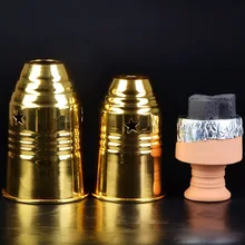 Металлическая крышка кальяна для кальян chicha Narguile водяная трубка-кальян ветер крышка гаджет аксессуары 2 цвета золото/серебро