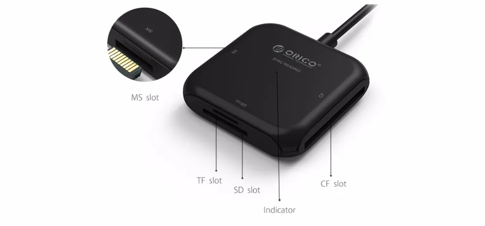 ORICO 4 в 1 TF/SD USB3.0 кард-ридер микро-карта памяти для TF SD MS CF адаптер Супер Скоростной удлинитель