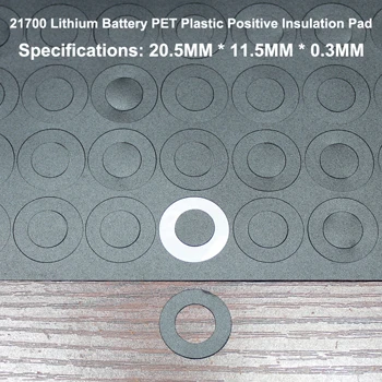 100pcs/lot 21700 lithium battery pack high temperature resistant barium paper positive hollow insulating gasket - Цвет: PET  black