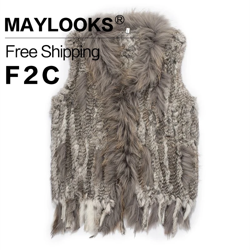 2017 New Arrival font b Women s b font Natural Real Rabbit Fur Vest Short Coat
