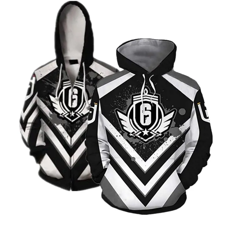 

Game Rainbow Six Siege A Hoodie Rainbow Series 6 Sanitary Clothes 3D Printed Cap Coat 3D hoodie men and women
