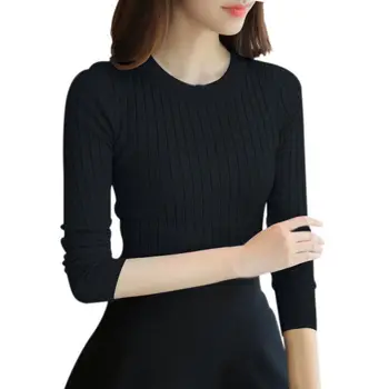 

Autumn Winter Female Solid Sweater High Elastic Turtleneck Fashion Sweater Women Slim Sexy Knitted Pullovers Jumper 5 Colors